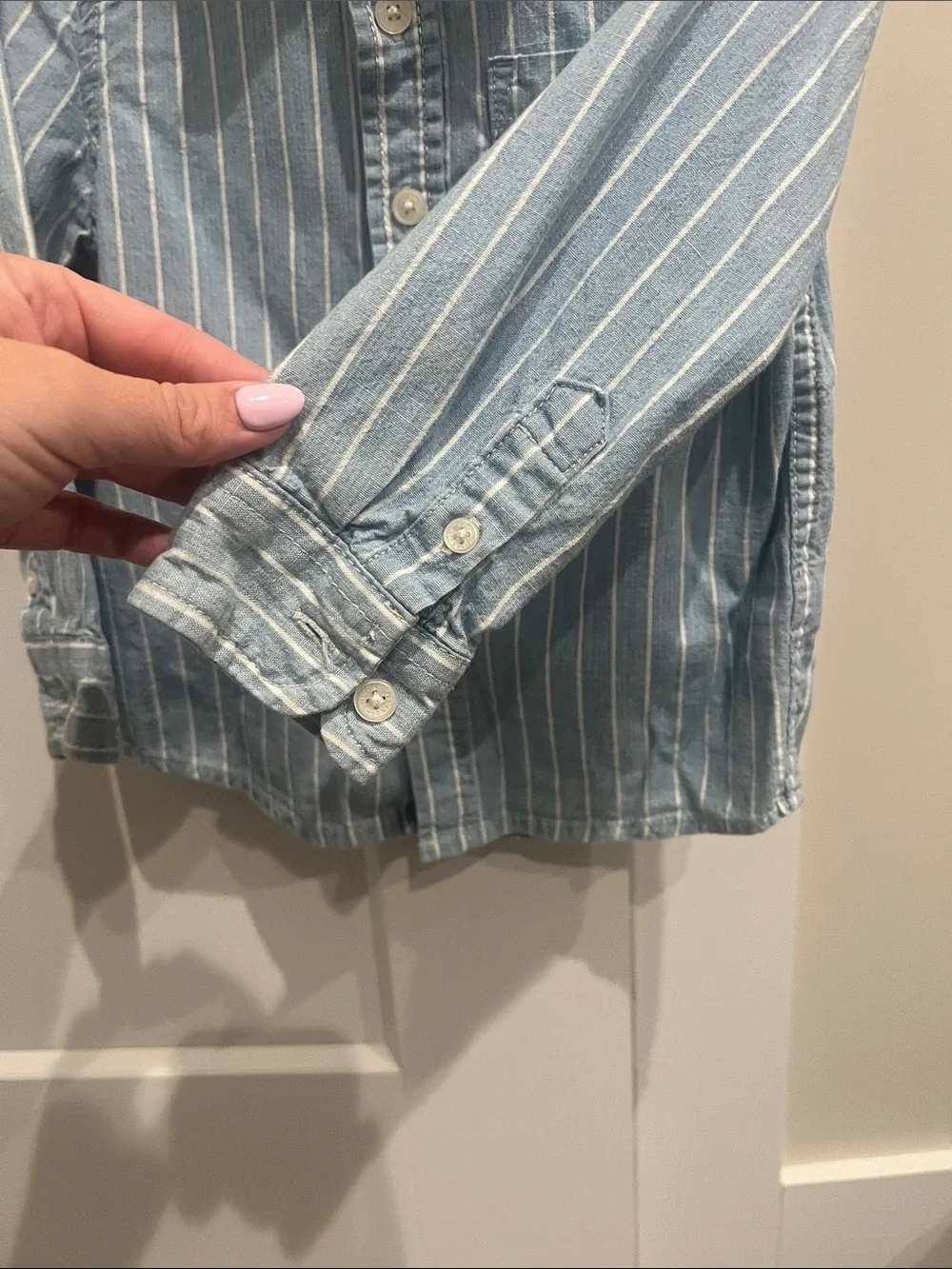 OshKosh B'gosh Blue and White Striped Button-Front Shirt